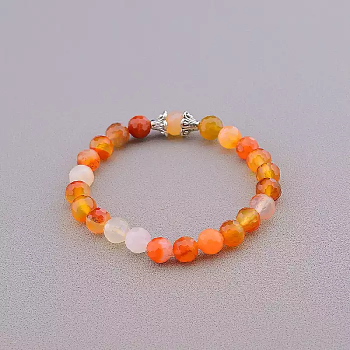 🏷️️ Браслет резинка Сердолік 18 см ss_84601