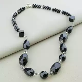 Намисто Агат, Чеський кришталь 60 см