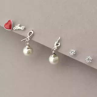 Сережки пусети 3 пари Saiya Майорка (родій)