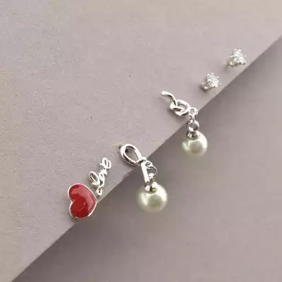 🏷️️ Сережки пусети 3 пари Saiya Майорка (родій) F-93553