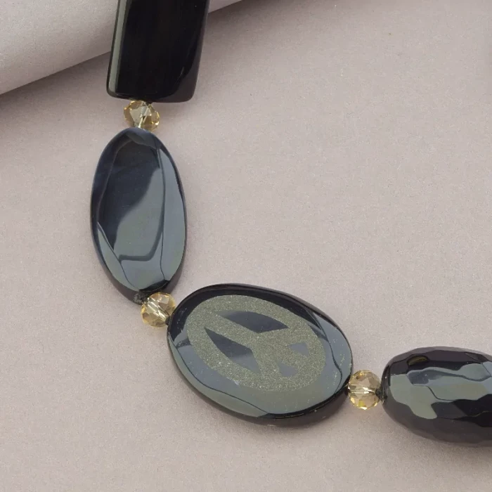 🏷️️ Намисто Агат, Чеський кришталь 67 см. ss_88166