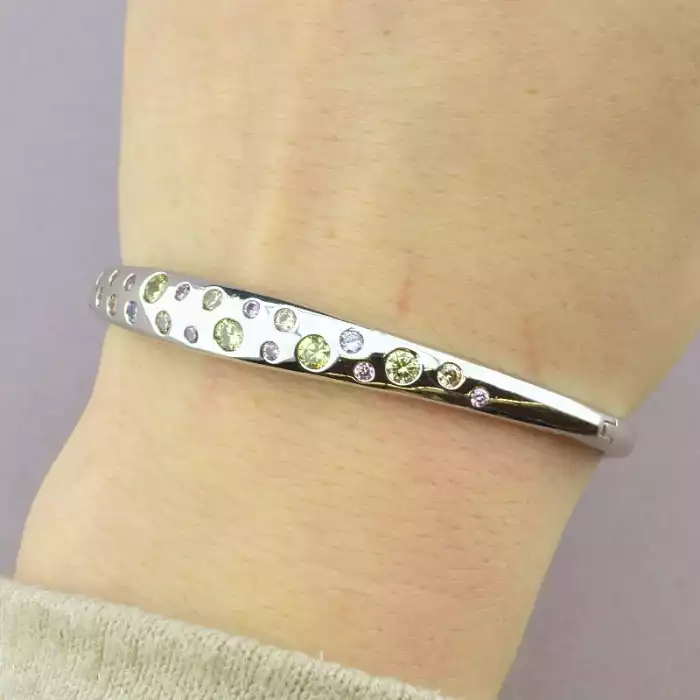 🏷️️ Браслет шарнірний Xuping Фіаніт (родій) ss_68448