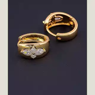 Сережки кільця Xuping Фіаніт (позолота 18к)