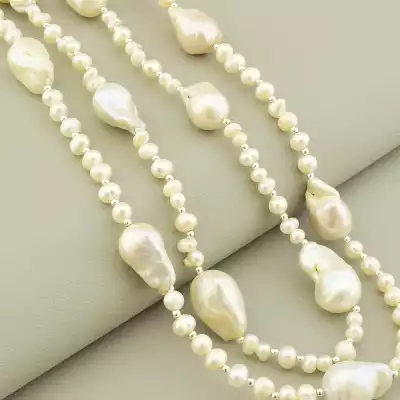 🏷️️ Намисто з перлин (47 см, з карабіном) F-104871