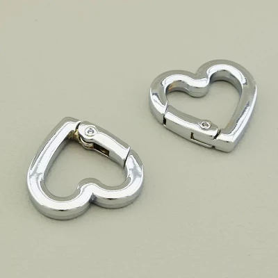 Замочок (22х22 мм, карабін, мідний сплав, родій, срібний)