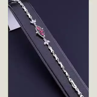 Браслет складний Xuping Фіаніт 17 см (родій)