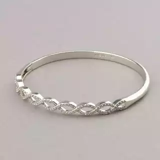 Браслет шарнірний Xuping Фіаніт 17 см (родій)