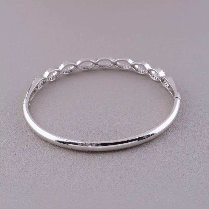 🏷️️ Браслет шарнірний Xuping Фіаніт 17 см (родій) ss_58635