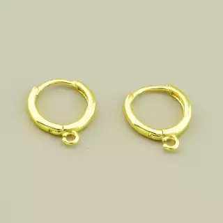 Швензи Пара 13.5х13.5мм. (позолота 18к лимонна) застібка кільце