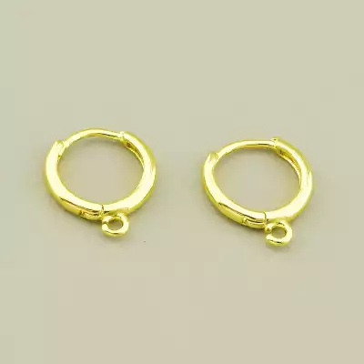 Швензи Пара 13.5х13.5мм. (позолота 18к лимонна) застібка кільце