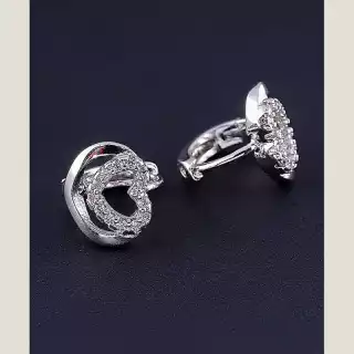 Сережки кільця Xuping Фіаніт (родій)