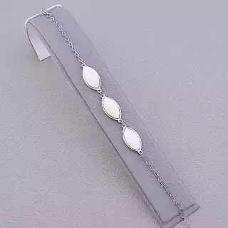 Браслет з карабіном Перламутр 19 см