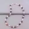 🏷️️ Намисто Родоніт, Рожевий кварц, Чеський кришталь 54 см F-82902