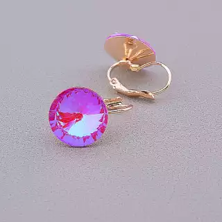 Сережки з французьким замком Pataya Фіаніт (позолота 18к)