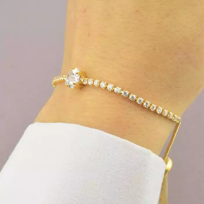 🏷️️ Браслет регульований Saiya Фіаніт 17 см. (позолота 18к лимонна) ss_92860