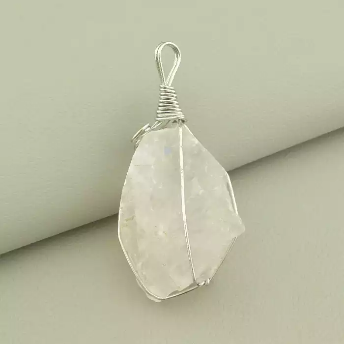 🏷️️ Кулон Гірський кришталь в дроті 55х35мм. ss_100760