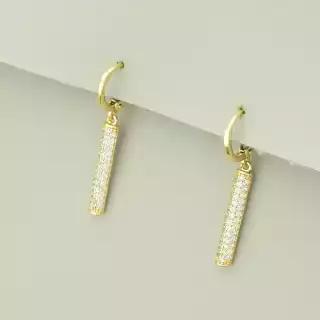 Сережки кільця сучасні Xuping Фіаніт (позолота 18к лимонна)