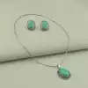 🏷️️ Підвіска+Серьги Бірюза 45 см. F-100970