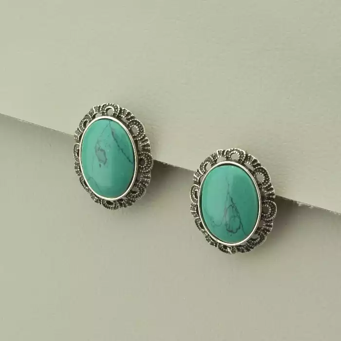 🏷️️ Підвіска+Серьги Бірюза 45 см. ss_100970