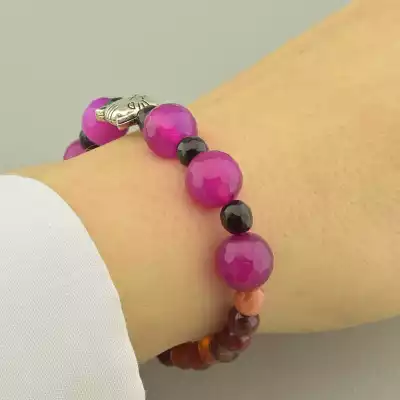 🏷️️ Браслет резинка Агат 17 см. F-101274