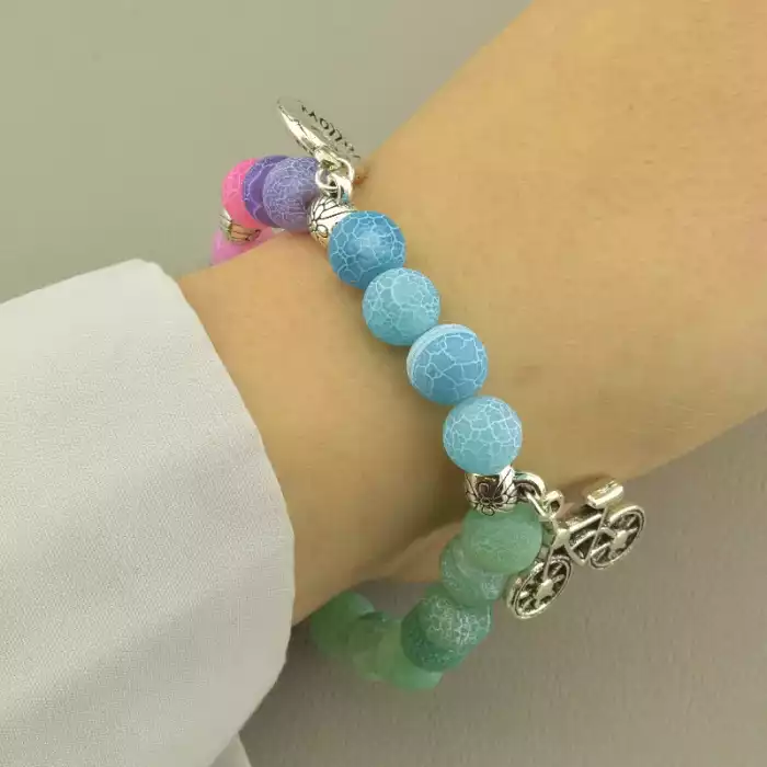 🏷️️ Браслет резинка Агат 17 см. ss_101374