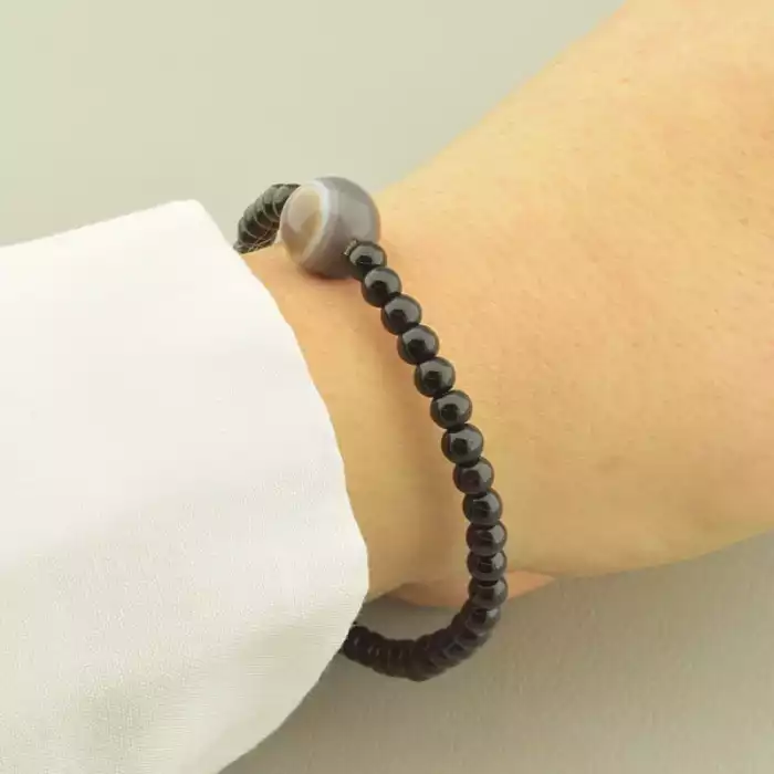 🏷️️ Браслет резинка Агат 17 см. ss_102274