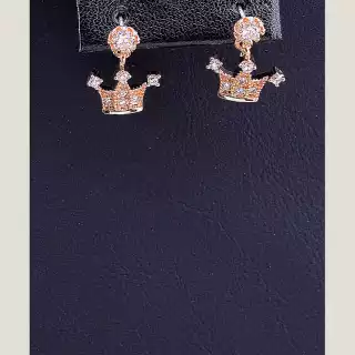 Сережки пусети Big Dipper Фіаніт (позолота 18к)