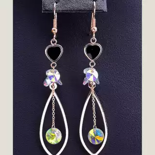 Сережки петельки Fashion Сrystal (позолота 18к)