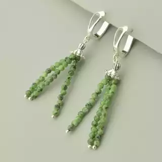 Сережки на англійській застібці цоізит