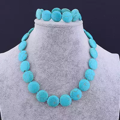 🏷️️ Намисто + Браслет Бірюза 46 см F-78818