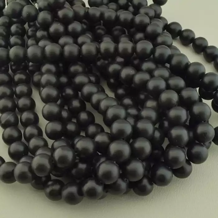 🏷️️ Намистини Шунгіт (імітація) 39 см. 12 мм. (без застібки) на нитці ss_103620