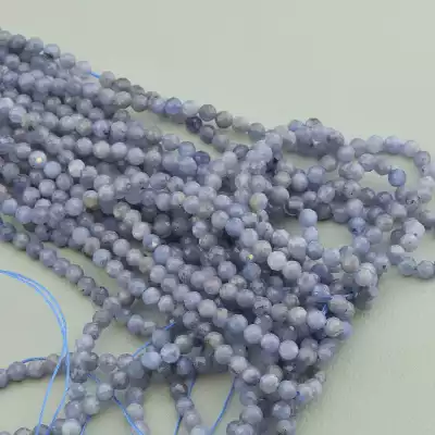 🏷️️ Намистини Іоліт 39 см. 3,5 мм. на нитці (натуральне каміння, без застібки) грановані F-96534