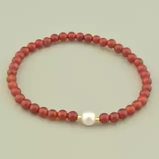 Браслет резинка Сердолік, Майорка 17 см.