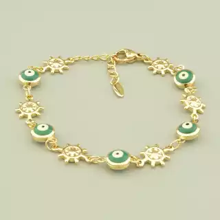 Браслет з карабіном Xuping Емаль 17 см. (позолота 18к)