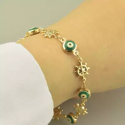 🏷️️ Браслет з карабіном Xuping Емаль 17 см. (позолота 18к) F-104161