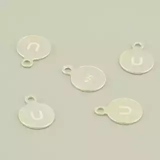 Кулон круглий літера U срібло (925 проба) 11x8 мм.