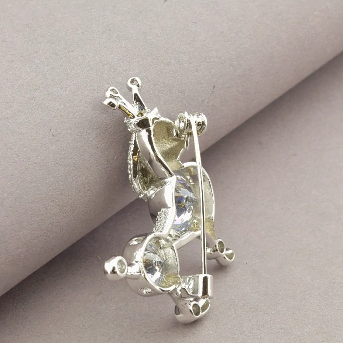 🏷️️ Брошка песик Фіаніт Saiya (родій) ss_58051