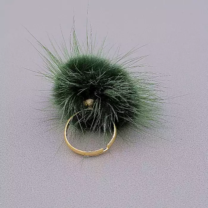 🏷️️ Каблучка роз'ємна Fashion хутро натуральне ss_46340