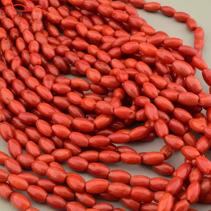 🏷️️ Нитка корал (40 см, без замку, 7х4,5 мм, B, коричневий) ss_105385