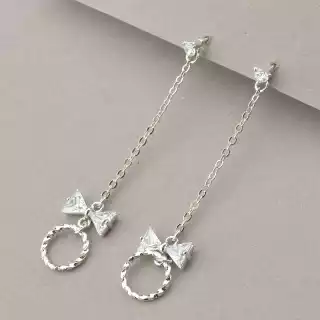 Сережки пусети Xuping Фіаніт (родій)