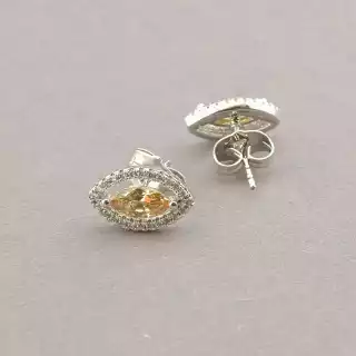 Сережки пусети Xuping Фіаніт (родій)