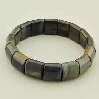 Браслет на резинці Соколине око, Тигрове око 19 см