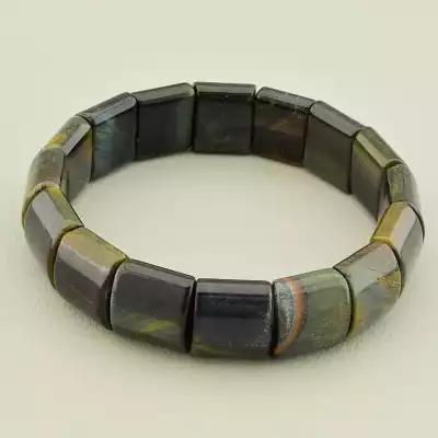 Браслет на резинці Соколине око, Тигрове око 19 см