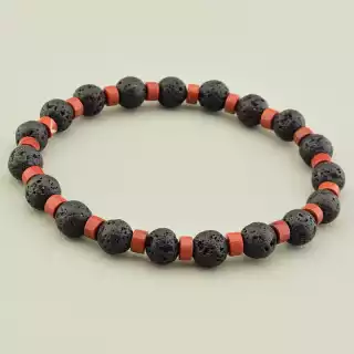 Браслет на резинці Лава, Яшма 17 см