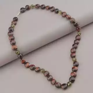 Намисто Биче око, Раухтопаз 50 см. (срібло 925 проба)