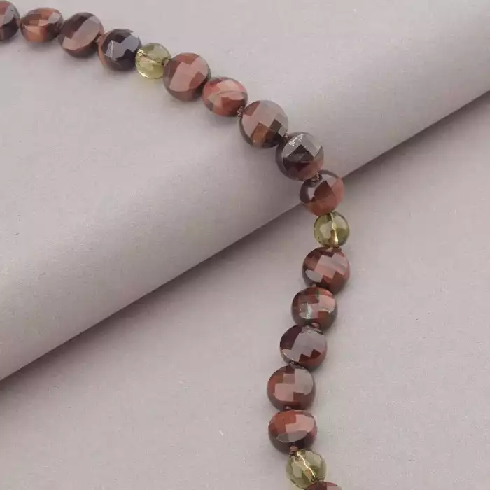 🏷️️ Намисто Биче око, Раухтопаз 50 см. (срібло 925 проба) ss_91108