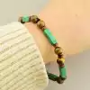 🏷️️ Браслет на резинці Тигрове око, Малахіт 19 см F-105990