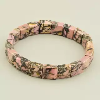 Браслет на резинці Родоніт 19.5 см