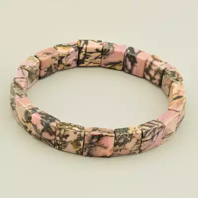 Браслет на резинці Родоніт 19.5 см