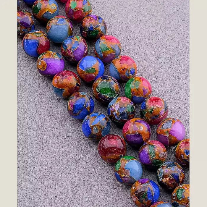 🏷️️ Намистини Яшма 39 см 10 мм на нитці (натуральне каміння, без застібки) ss_82249